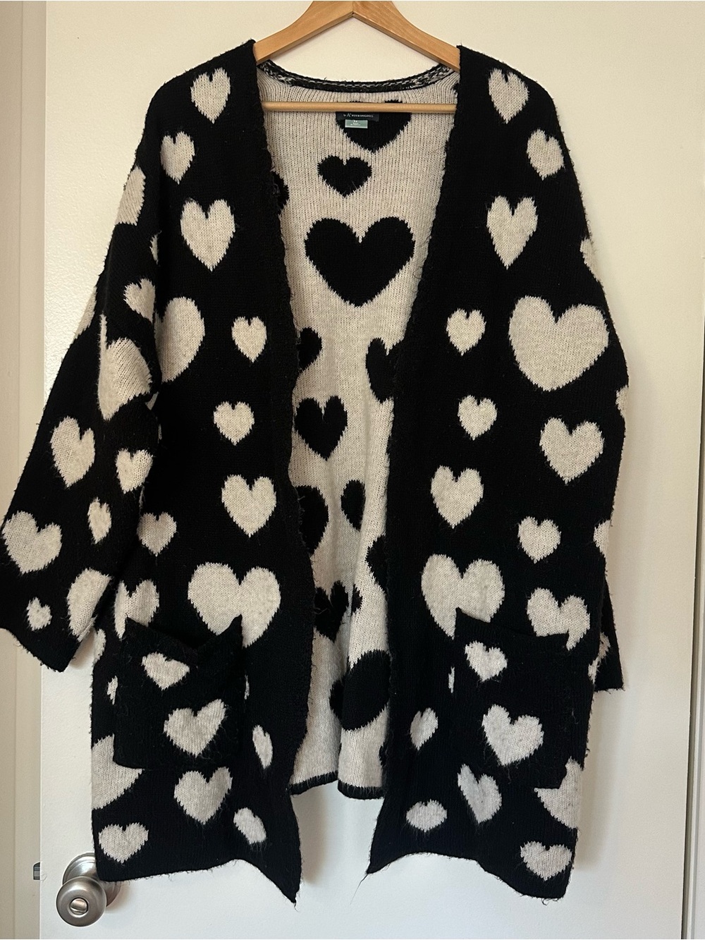 Anthropologie Heart-Pattern Open Cardigan
